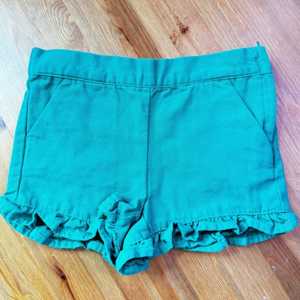 Janie and Jack Teal Ruffle Hem Girls Shorts